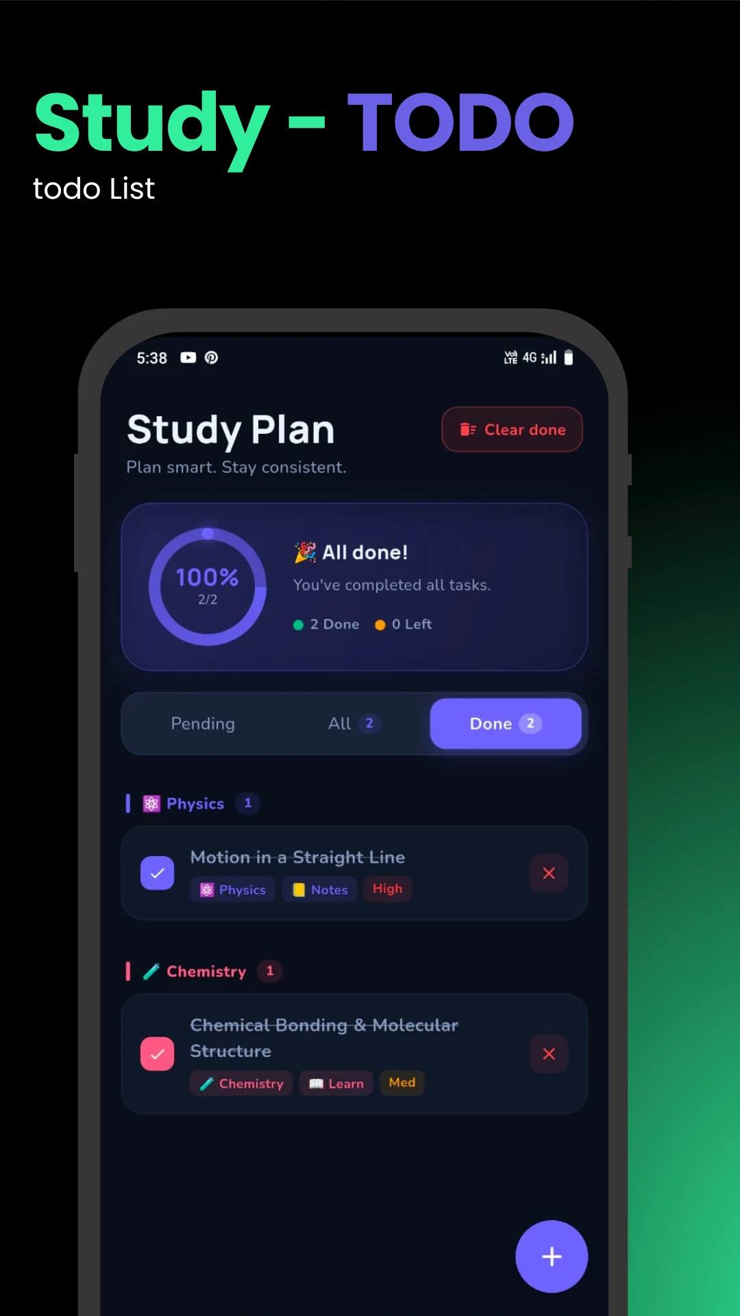 JEE NEET Prep Study Planner screenshot